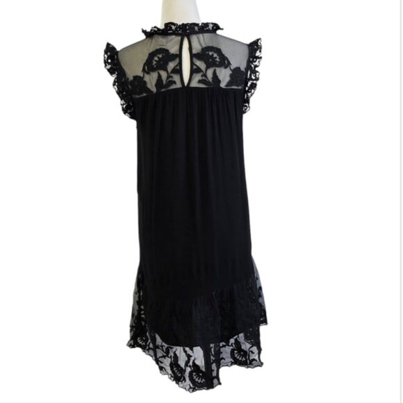 VELVET BY GRAHAM ; SPENCER Marsh Embroidered Black Dress - Picture 4 of 7